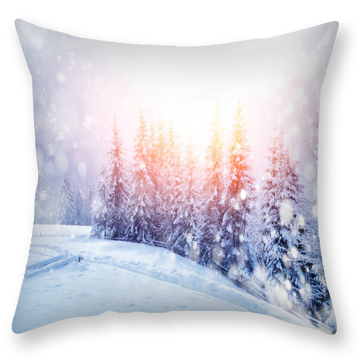 Scandinavian Snow Landscape Printed Pillowcase