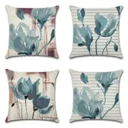 4pcs Vintage Flower Pattern Throw Pillow Covers 18"x18"