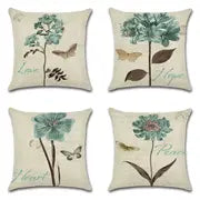 4pcs Vintage Flower Pattern Throw Pillow Covers 18"x18"
