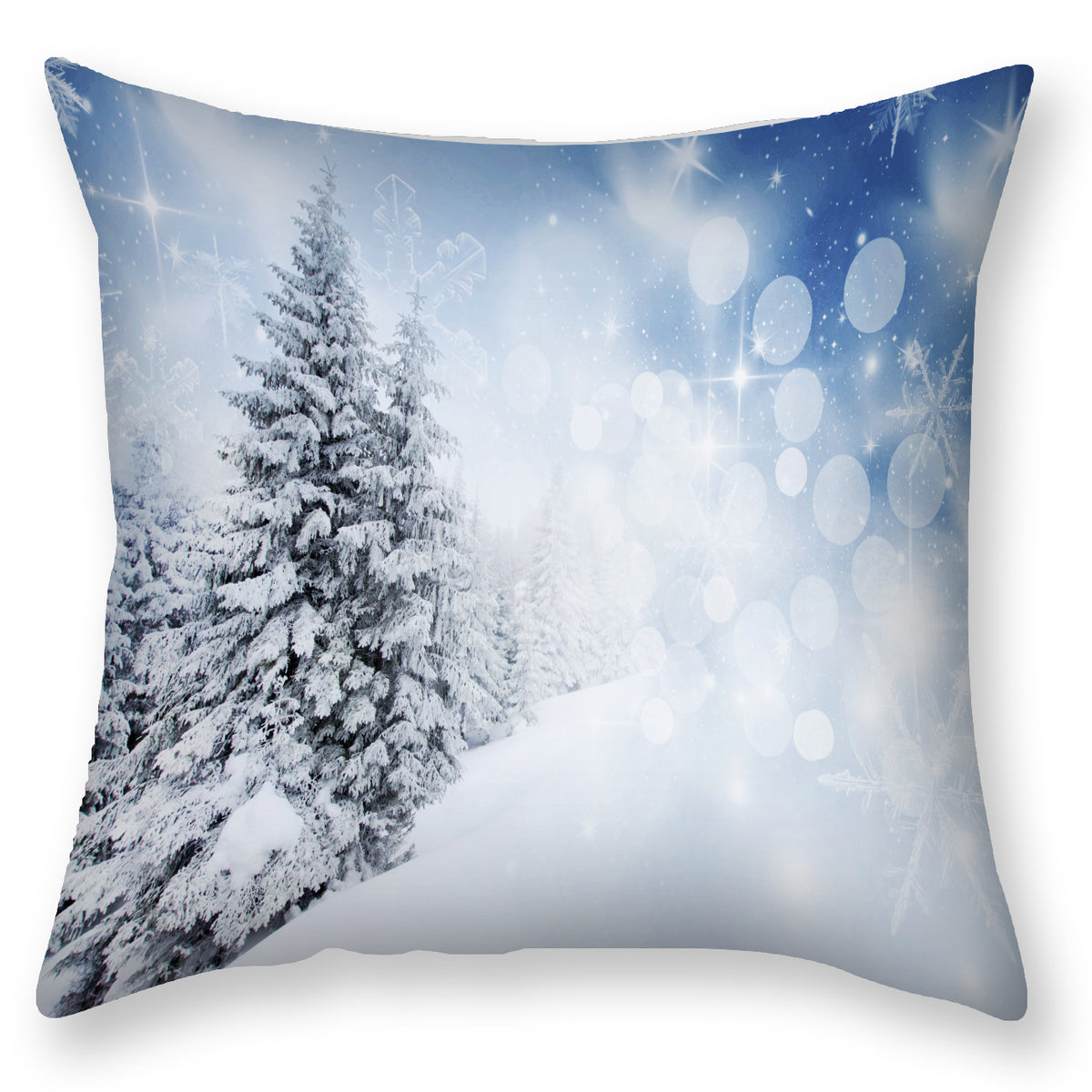 Scandinavian Snow Landscape Printed Pillowcase