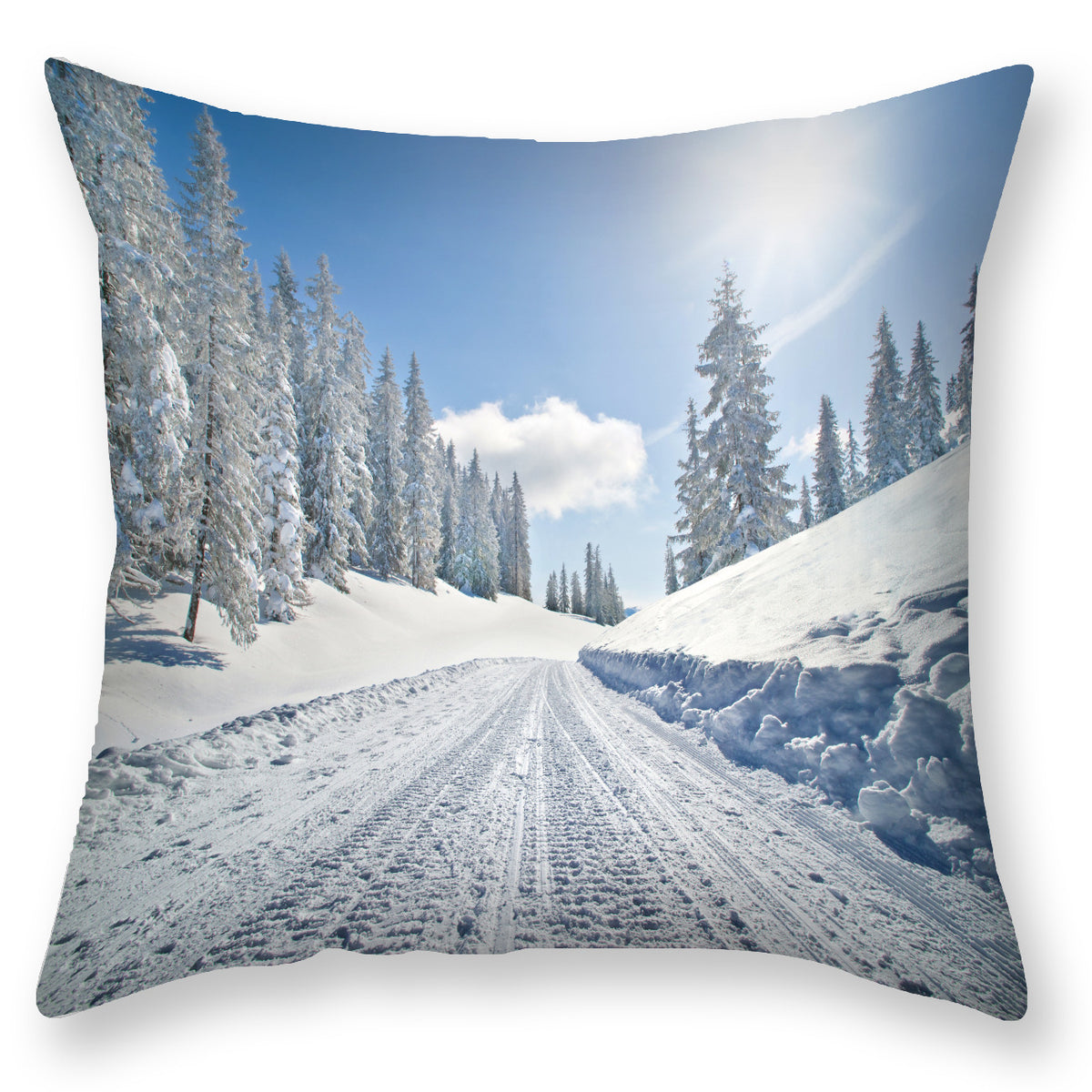 Scandinavian Snow Landscape Printed Pillowcase