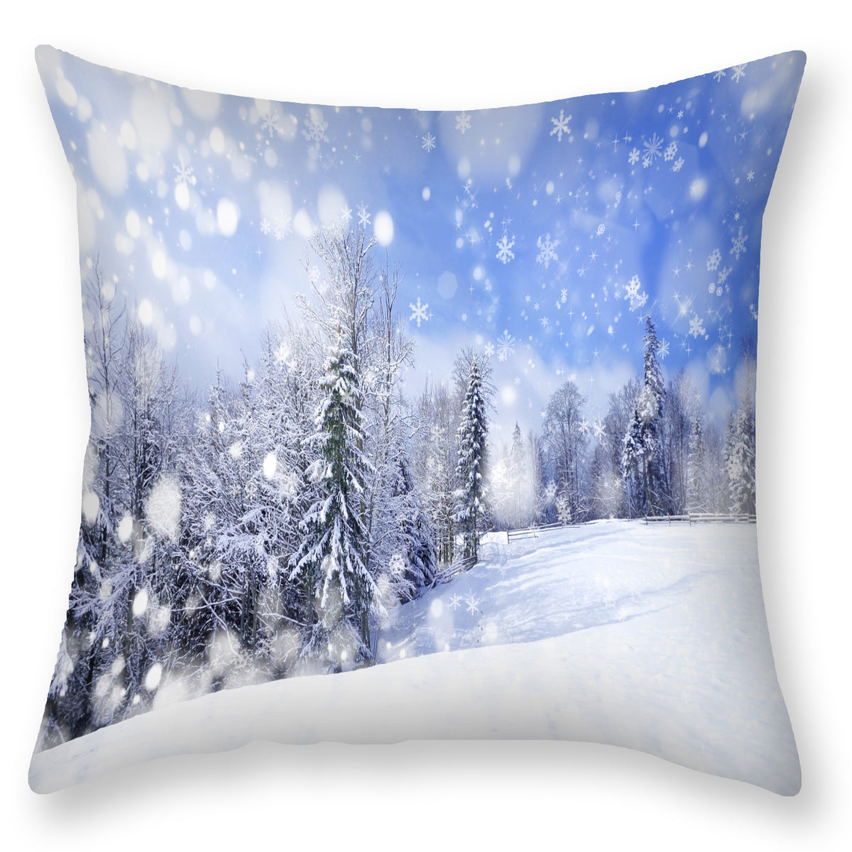 Scandinavian Snow Landscape Printed Pillowcase