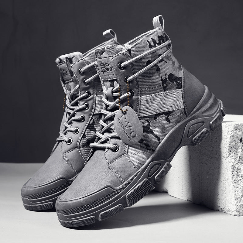 Casual Waterproof Camouflage Tooling Men's Boots