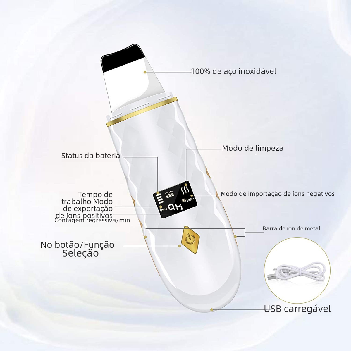 LCD Blackhead Remover and Facial Cleansing Device