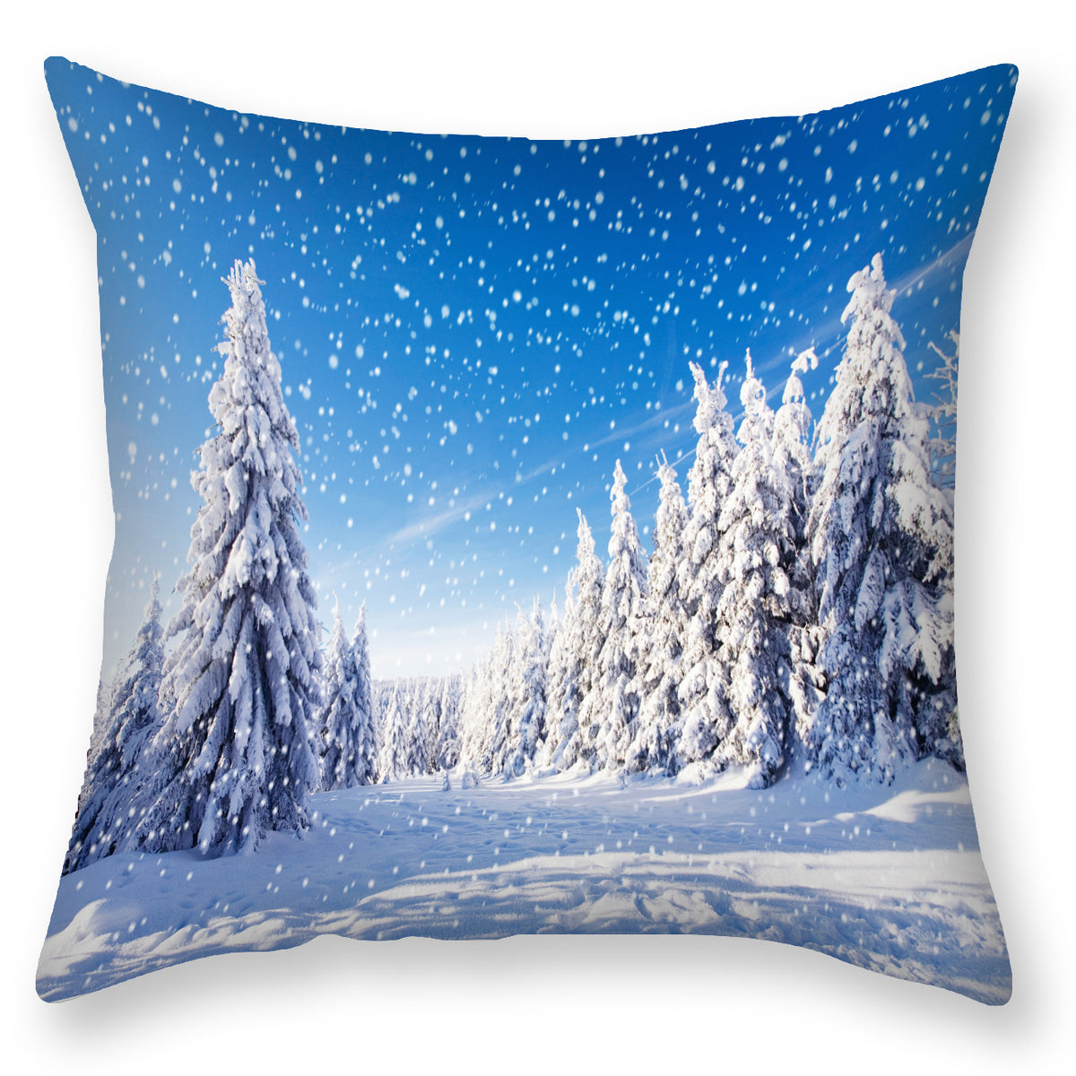 Scandinavian Snow Landscape Printed Pillowcase