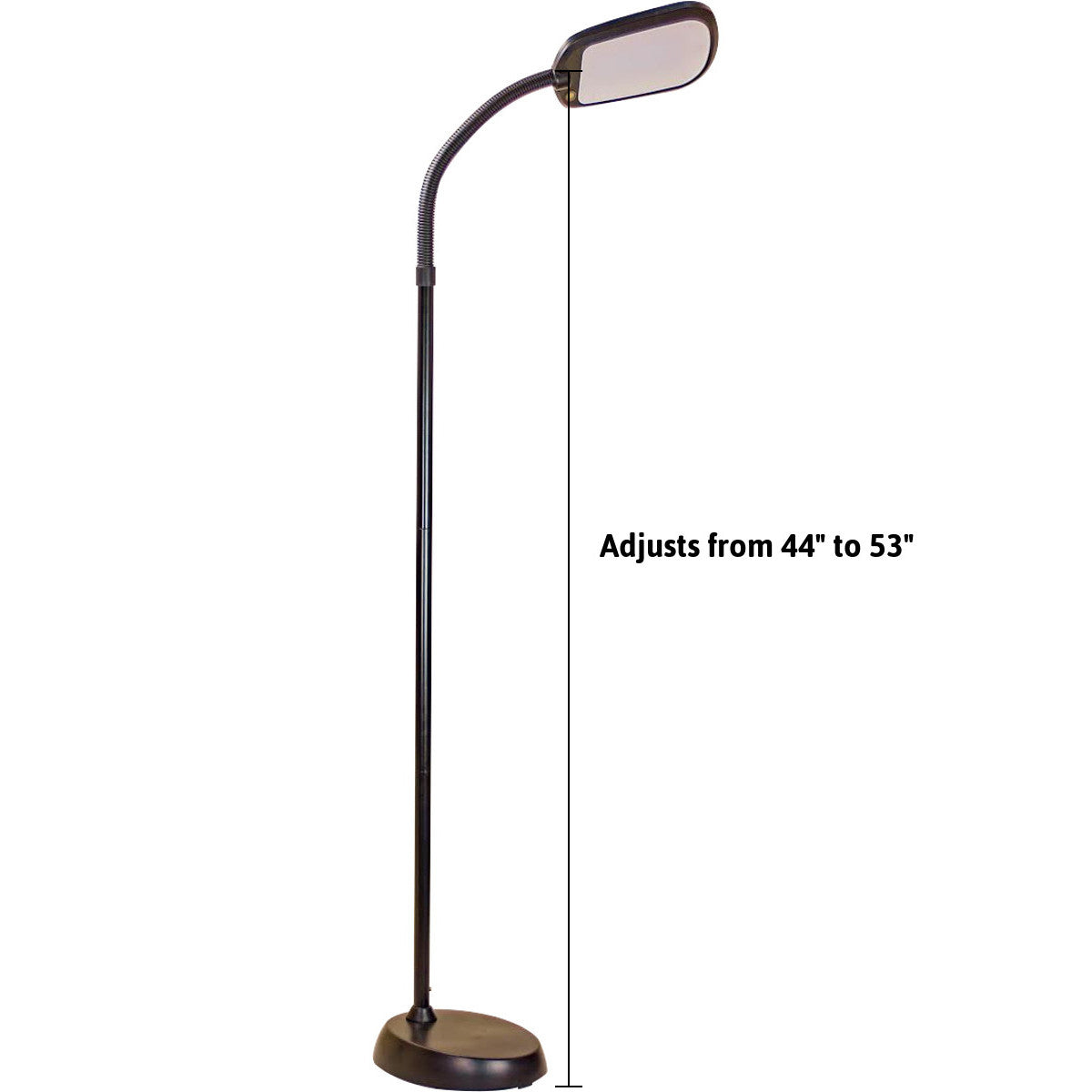 63"H Slim Design LED Bright Reader Natural Daylight Full Spectrum Floor Lamp, Black