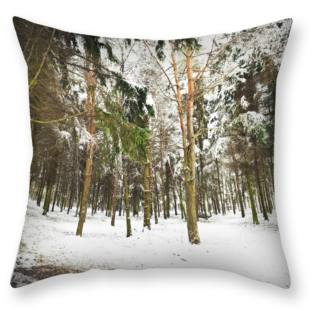 Scandinavian Snow Landscape Printed Pillowcase