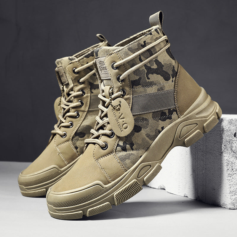 Casual Waterproof Camouflage Tooling Men's Boots
