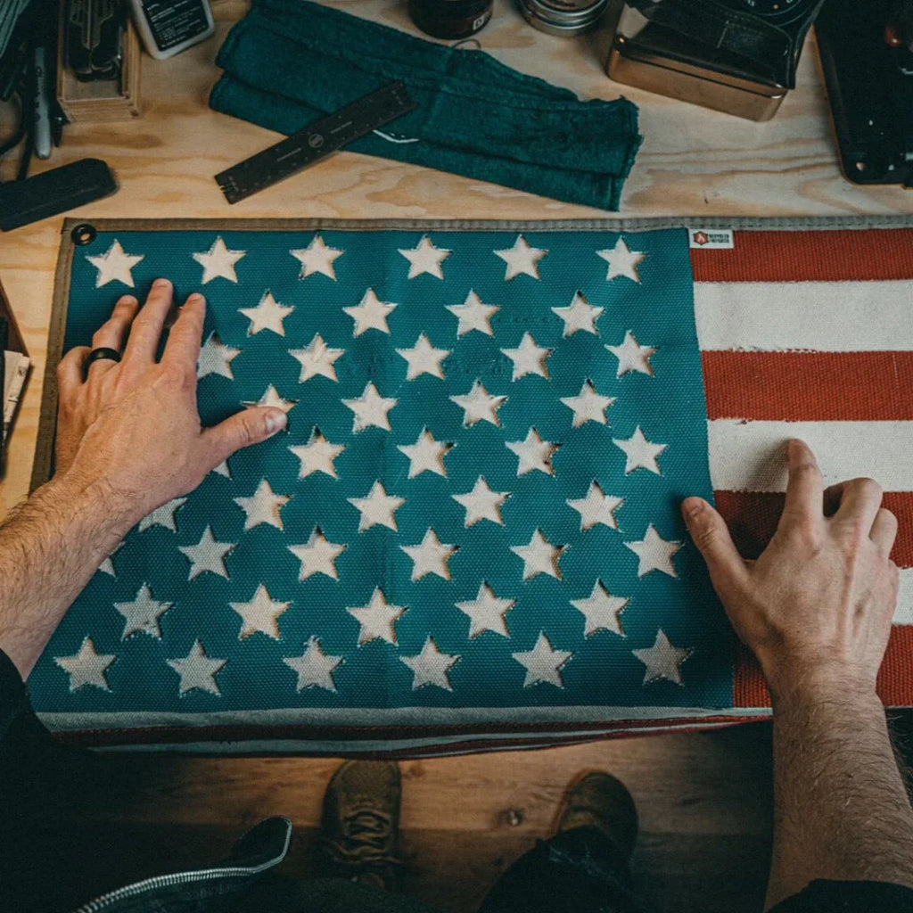 Bandera americana - Manguera de bomberos