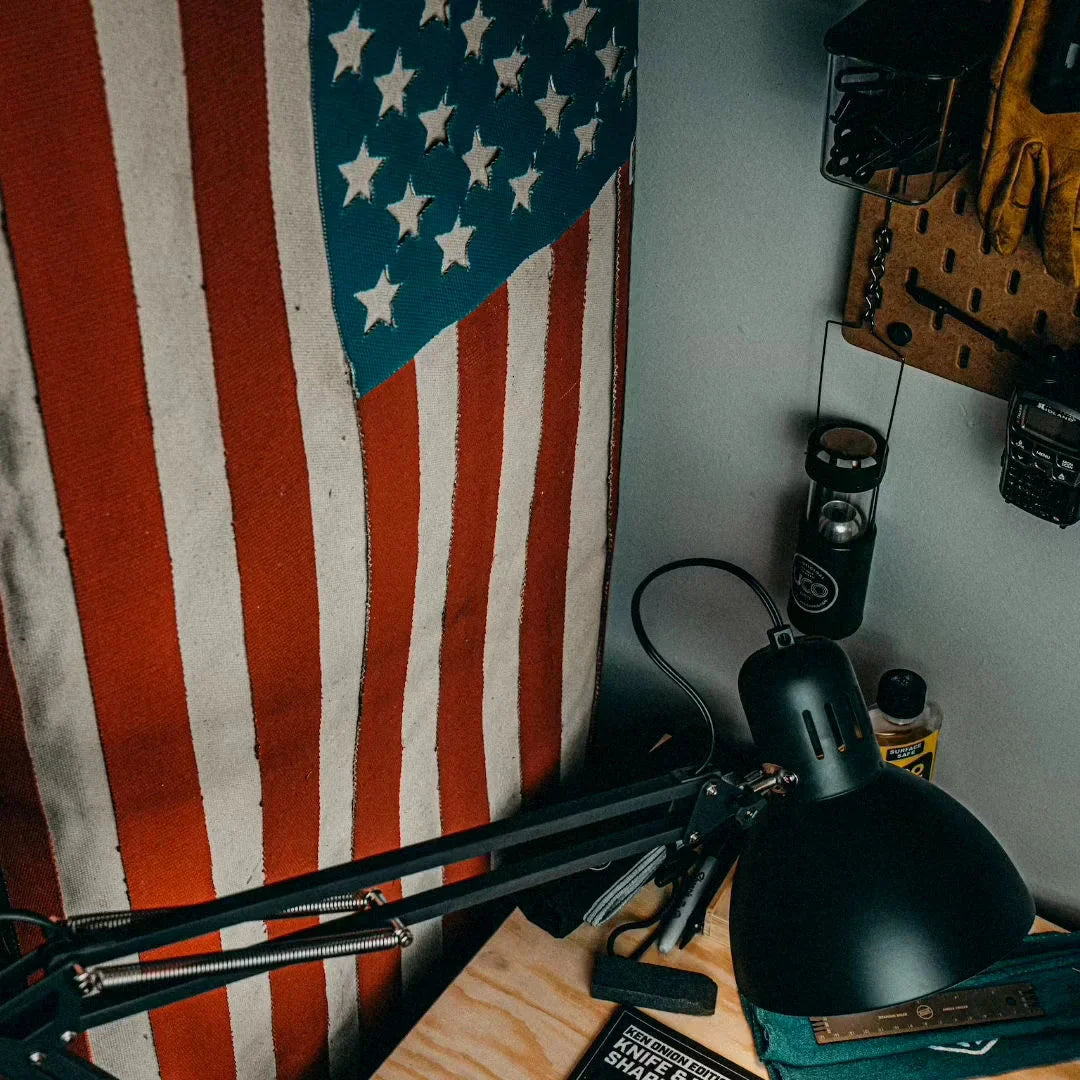 Bandera americana - Manguera de bomberos