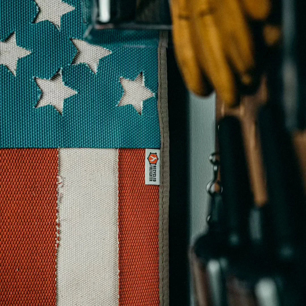 Bandera americana - Manguera de bomberos