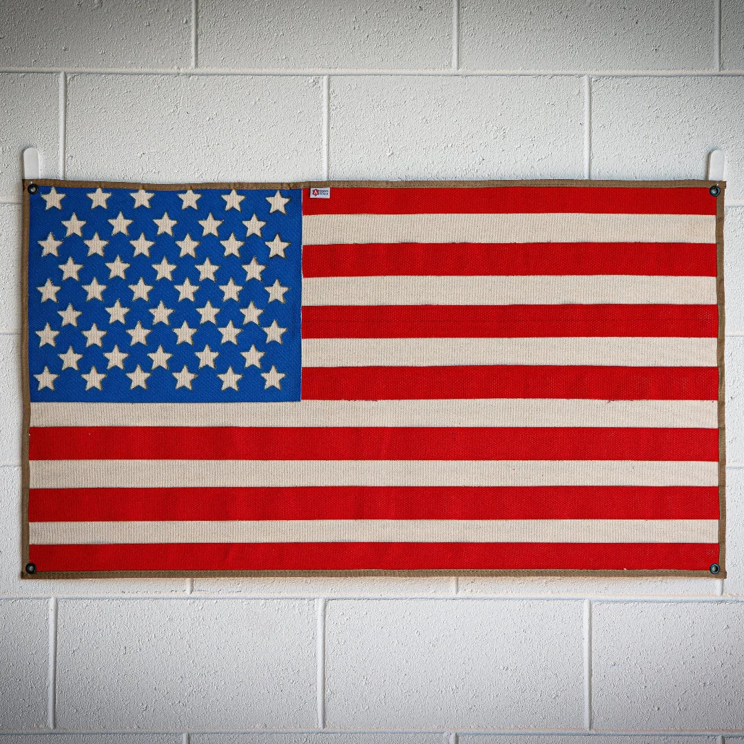 Bandera americana - Manguera de bomberos
