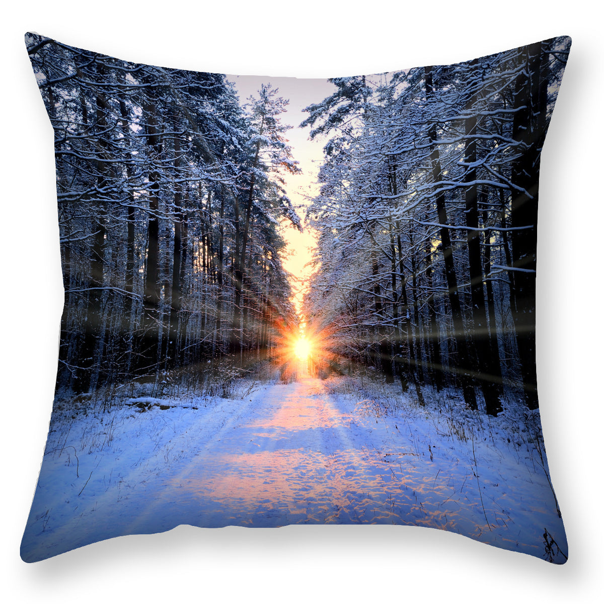 Scandinavian Snow Landscape Printed Pillowcase
