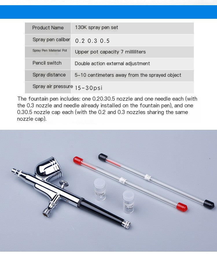 SP130K Dual Action Adjustable Pressure Airbrush