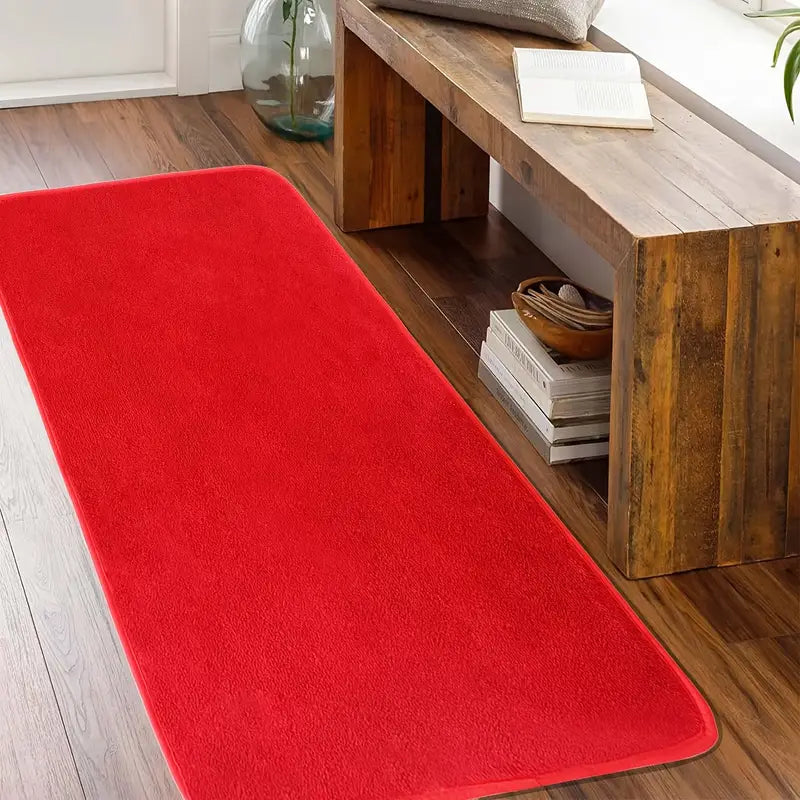 Solid Red Area Rug for Living Room and Bedroom