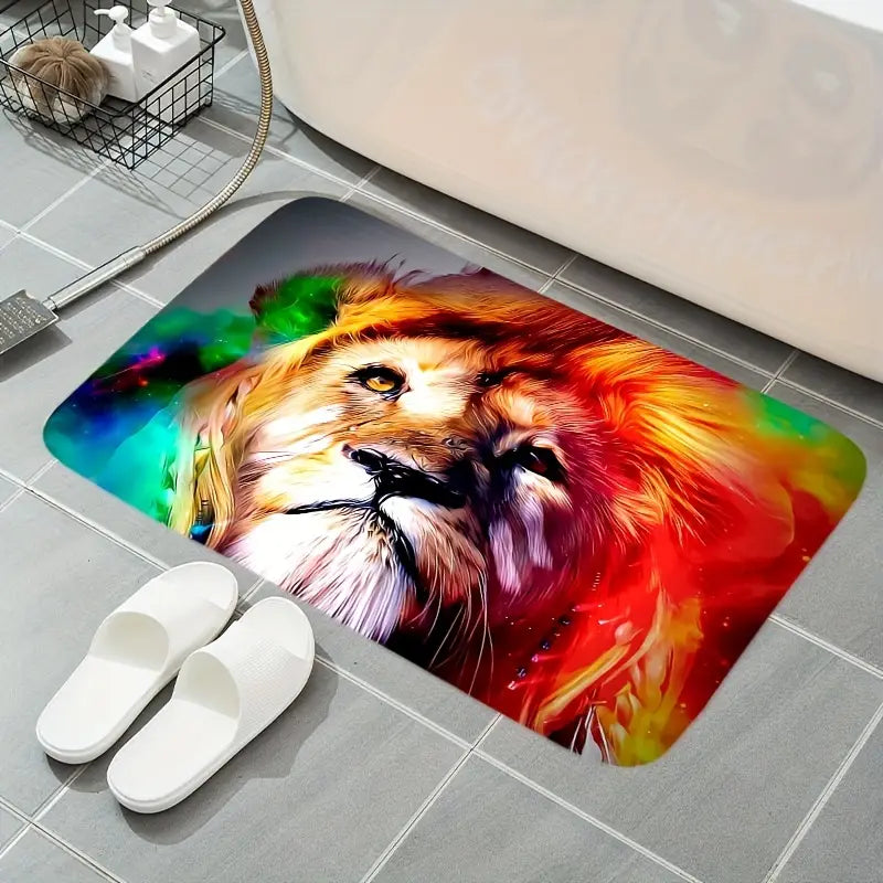 Lion Pattern Non-Slip Mat for Living Room and Bathroom