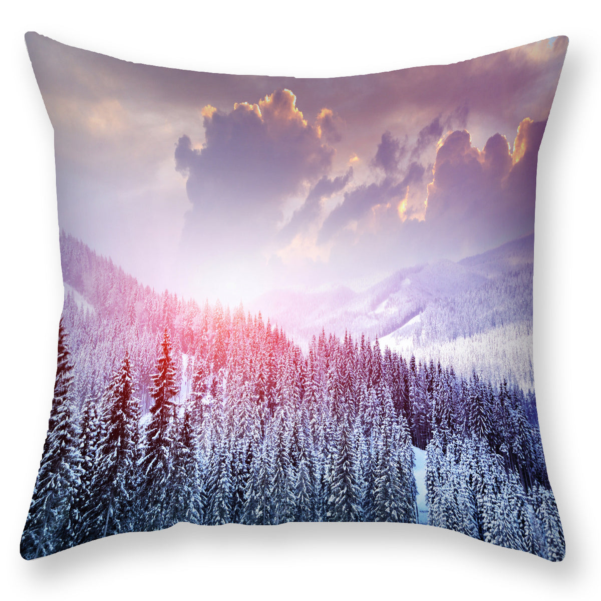 Scandinavian Snow Landscape Printed Pillowcase