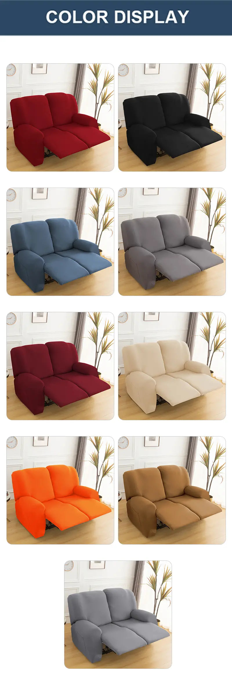4 Seasons Stretch Recliner Sofa Covers - 6pcs Set