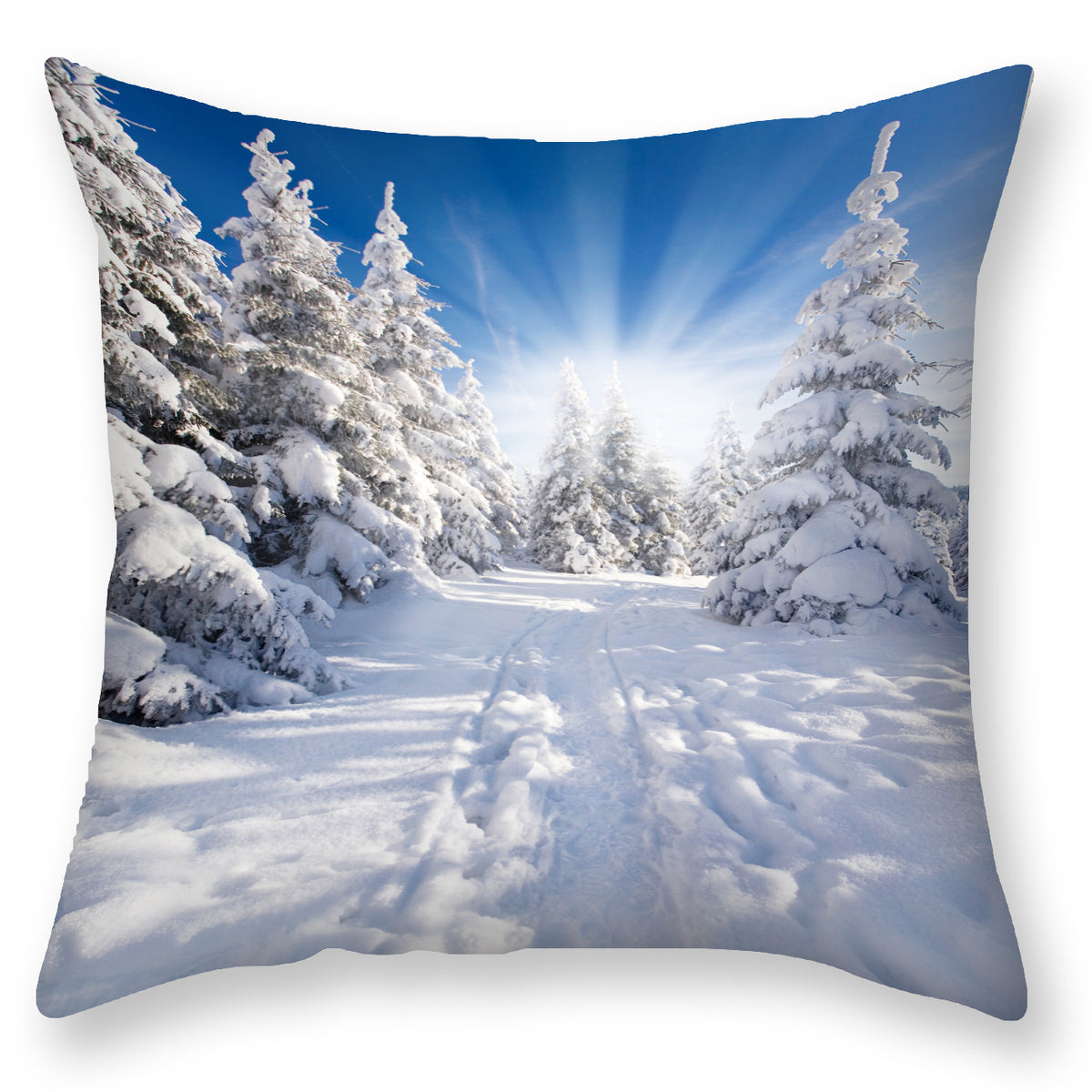 Scandinavian Snow Landscape Printed Pillowcase